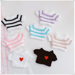 装扮衣服10cm娃衣棉花娃娃雪莉玫飞行员大笨狗自嘲熊爱心条纹毛衣