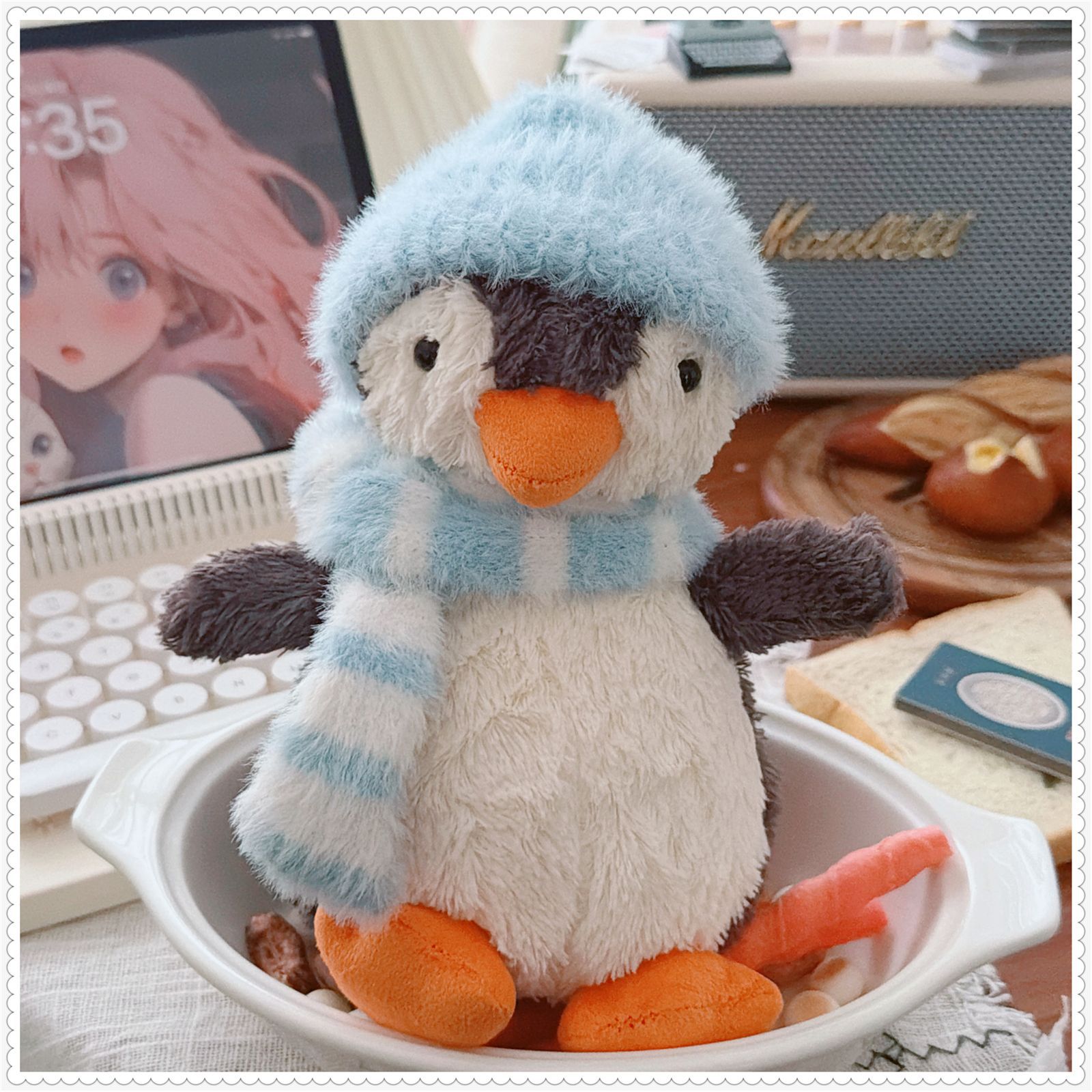 【仅衣服】23cm花生企鹅帽子围巾趣味花生头套帽子衣服