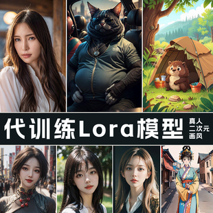 lora模型训练AI真人模型代训练sd二次元绘画模型模型训练画风模型