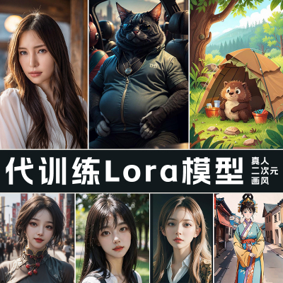 SDXL代训练lora模型AI真人模型代训练sd二次元绘画训练画风模型