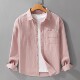 高级感粉色长袖 衬衣 男生上衣帅气时髦男式 衬衫 男外穿2025春秋新款