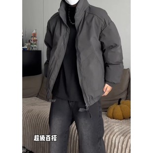 美式工装羽绒棉服男款冬季新款加厚高级感棉衣外套立领冬装面包服
