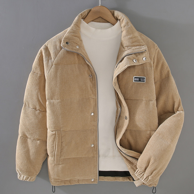 灯芯绒加厚棉服男士冬季