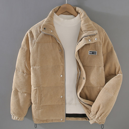 灯芯绒加厚棉服男士冬季