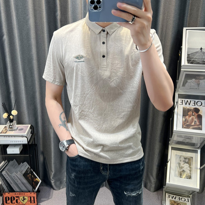 天丝麻棉短袖polo衫男