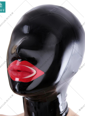 乳胶微孔头套 0.1mm微孔网眼包裹面罩hood mask 牙套鼻管口塞红唇