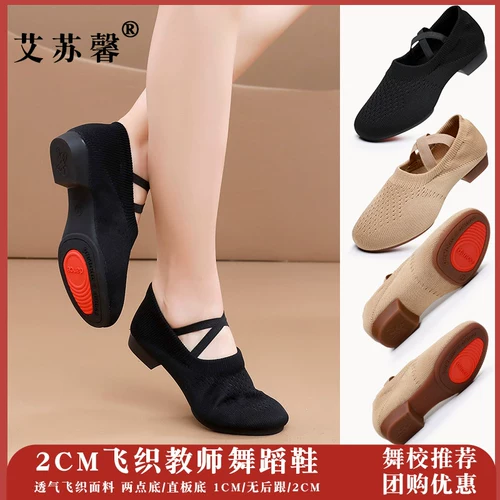 Женская летающая ткачество La La Fuck Dance Shoes Outdoor Плаза танце