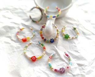 千花戒指小众原创手作系列串珠指环进口材质饰品甜美可爱清新女