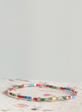 APAN手作《藻井纹》敦煌配色古董珠极细百搭叠戴多彩串珠手链国风