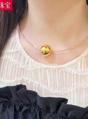 女款黄金项圈项链足金