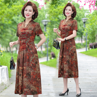 重磅真絲香云紗連衣裙女2023新款 重工刺繡桑蠶絲裙子 高端媽媽夏裝