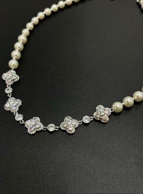 四叶草高级感项链女小众设计轻奢耳饰2024年新款潮爆款首饰冷淡风