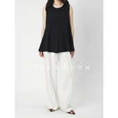 A摆背心上衣蕾丝阔腿裤 INNER ROOM静奢洋气梨形亚麻套装 两件套夏