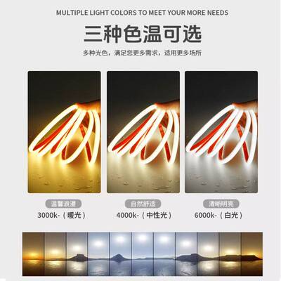 24V灌胶COB灯带ip68水下泡水自粘户外防水台阶别墅庭院公园泳池