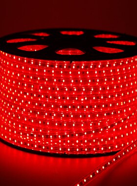 220V超高亮5050贴片灯带客厅吊顶霓虹防水LED灯带紫色粉红色紫光