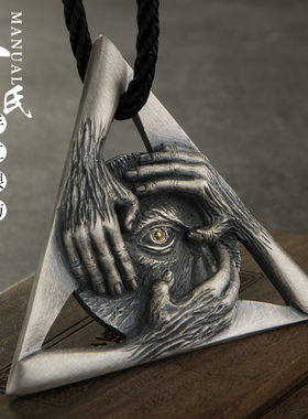 祈祷项链男士纯银欧美吊坠