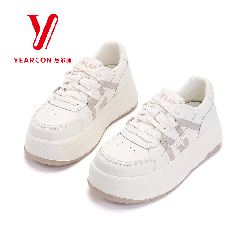 意尔康女鞋2026新款厚底小白鞋女百搭休闲板鞋舒适时尚运动鞋潮鞋