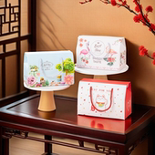 卡通喜糖盒雪花酥牛轧糖手提袋礼品盒创意饼干礼盒新年包装 盒