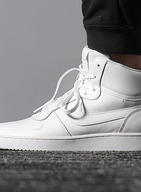 Nike EBERNON MID 男女防水纯白高帮休闲复古板鞋 AQ1773-100