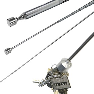 银色磁性磁铁笔可伸缩便携式磁性捡拾器笔形磁铁吸物拾取器