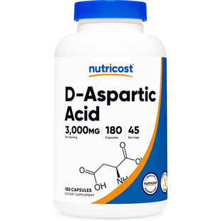 Acid Aspartic 天冬氨酸胶囊3000mg180粒 现货美国Nutricost