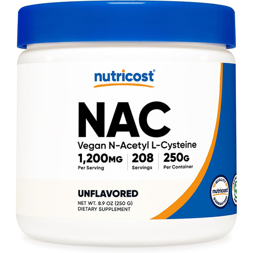 现货美国Nutricost NAC乙酰半胱氨酸粉250克桥本氏甲状腺肺部保健