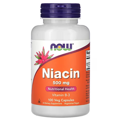 现货美国Now Foods 烟酸 Niacin 维生素B-3 500毫克100粒胶囊