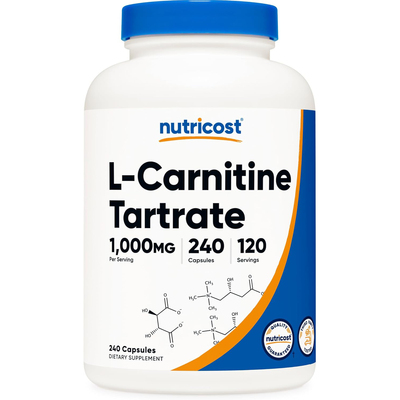 现货nutricost L-Carnitine Tartrate左旋肉碱酒石酸盐胶囊240粒