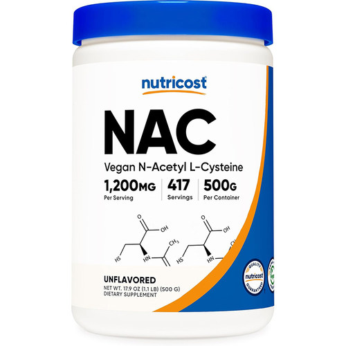 现货美国Nutricost NAC 乙酰半胱氨酸粉500克 桥本氏甲状腺 肺部