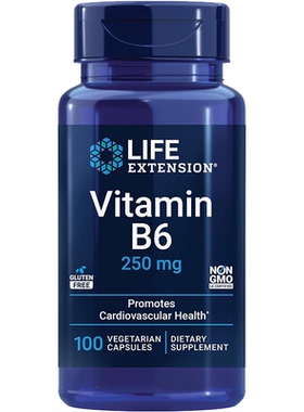 现货Life Extension维生素B6 Vitamin B6 250mg100粒 维护心血管
