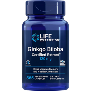 现货Life Extension 银杏叶 Ginkgo Biloba 记忆力脑循环脑血管
