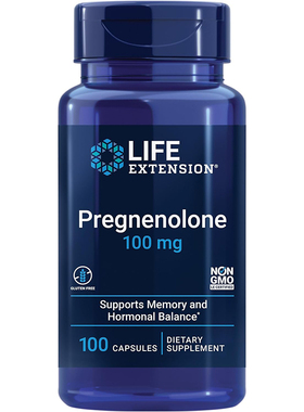 现货美国Life Extension孕烯醇酮Pregnenolone 100mg100粒