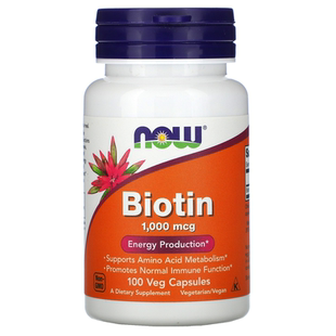 现货美国Now Foods Biotin 生物素 改善皮肤脱发 1000mcg 100粒