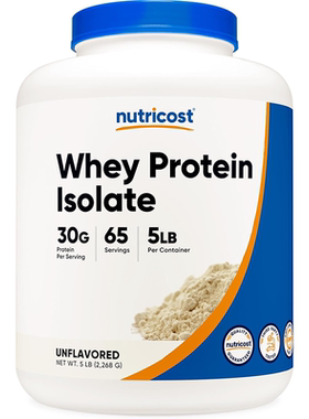 美国Nutricost分离乳清蛋白Whey Protein Isolate5磅无乳糖不过敏