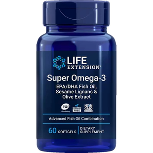现货美国Life Extension超级Omega-3 EPA/DHA深海鱼油软胶囊60粒