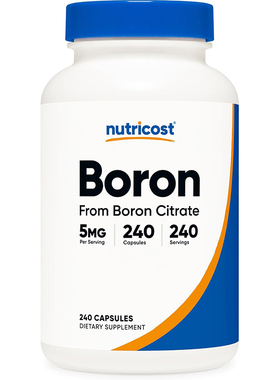 美国直邮Nutricost Boron 硼 柠檬酸硼 5毫克240粒胶囊