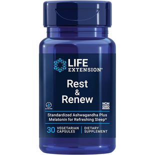 现货Life Extension Rest & Renew舒缓和焕活 南非醉茄+褪黑素