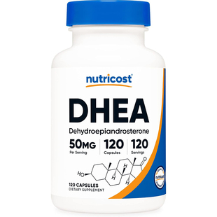 现货美国Nutricost DHEA成人脱氢表雄酮补充剂50mg素食胶囊120粒