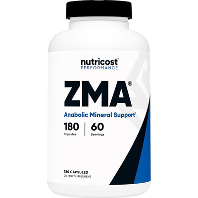现货美国Nutricost ZMA合成代谢矿物质支持 维生素 B6 镁锌180粒