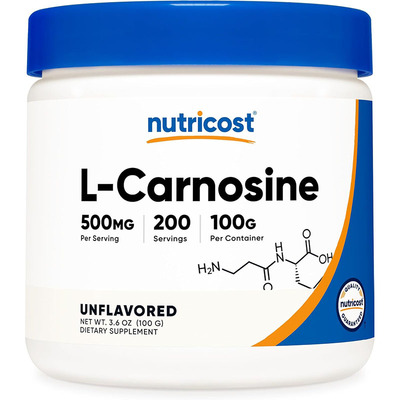 现货美国nutricost L-Carnosine L-肌肽胶粉剂 500g 原味