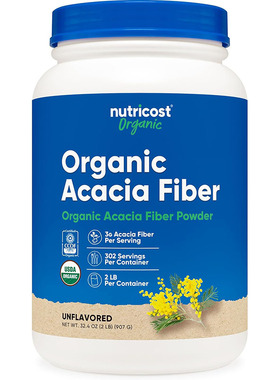 美国Nutricost有机阿拉伯树胶粉Organic Acacia Fiber 原味907 克