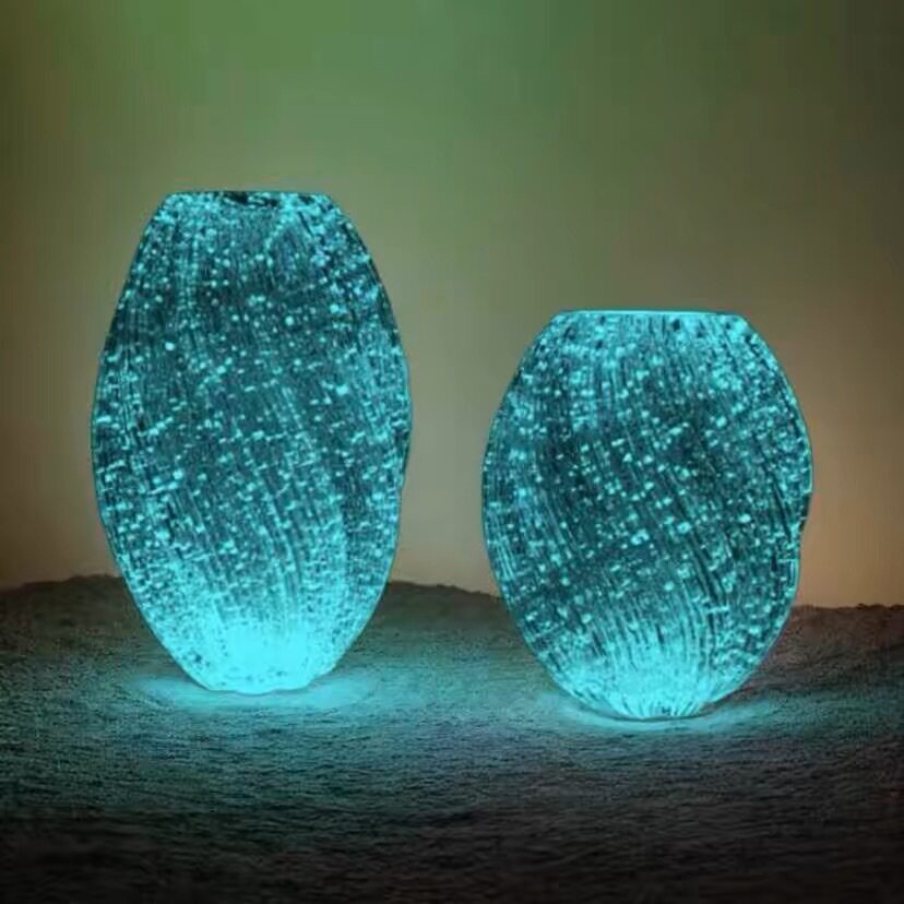 【夜光麦芽糖】轻奢简约花瓶玻璃透明感家居客厅鲜花水培器皿