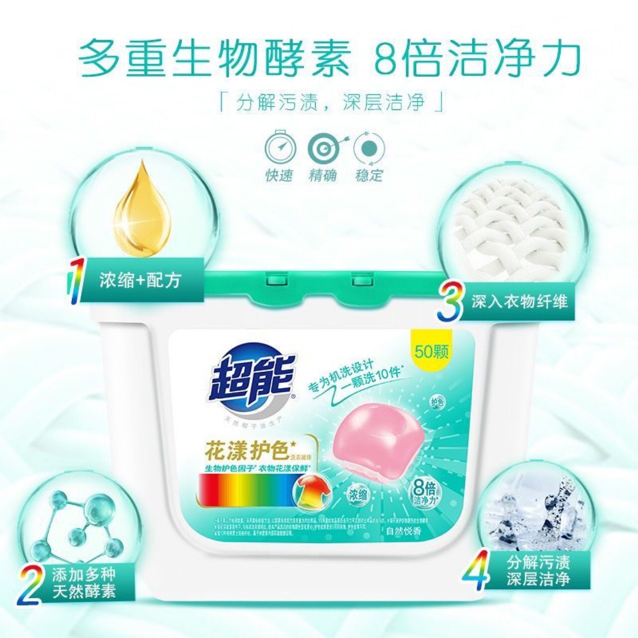 【】洗衣凝珠8倍洁净力机洗去污护色香味持久工厂直发