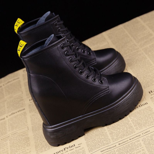 真皮10cm短靴内增高女鞋厚底2025秋春马丁靴单靴超高跟小个子显瘦