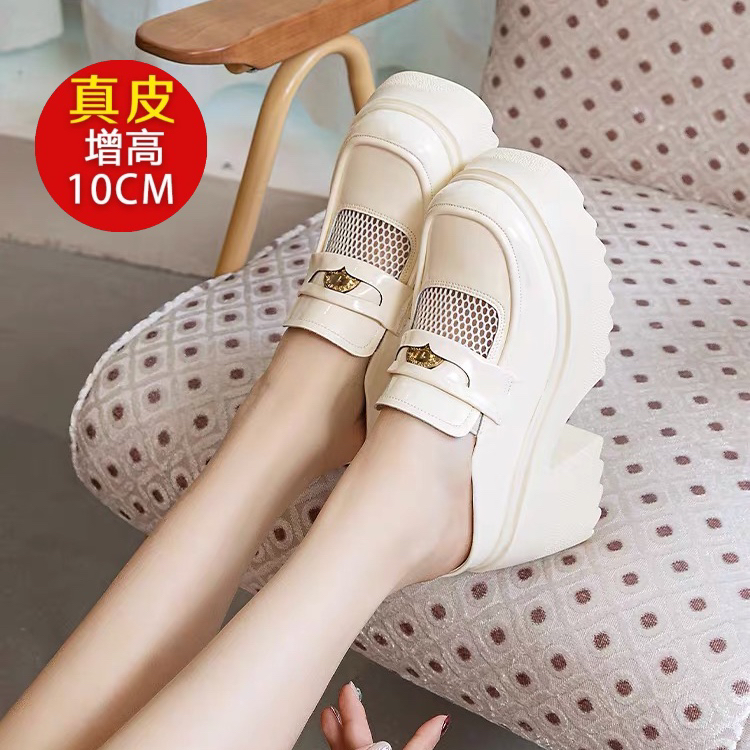 10cm高跟包头凉拖鞋女夏外穿2025新款镂空网纱透气无后跟厚底单鞋