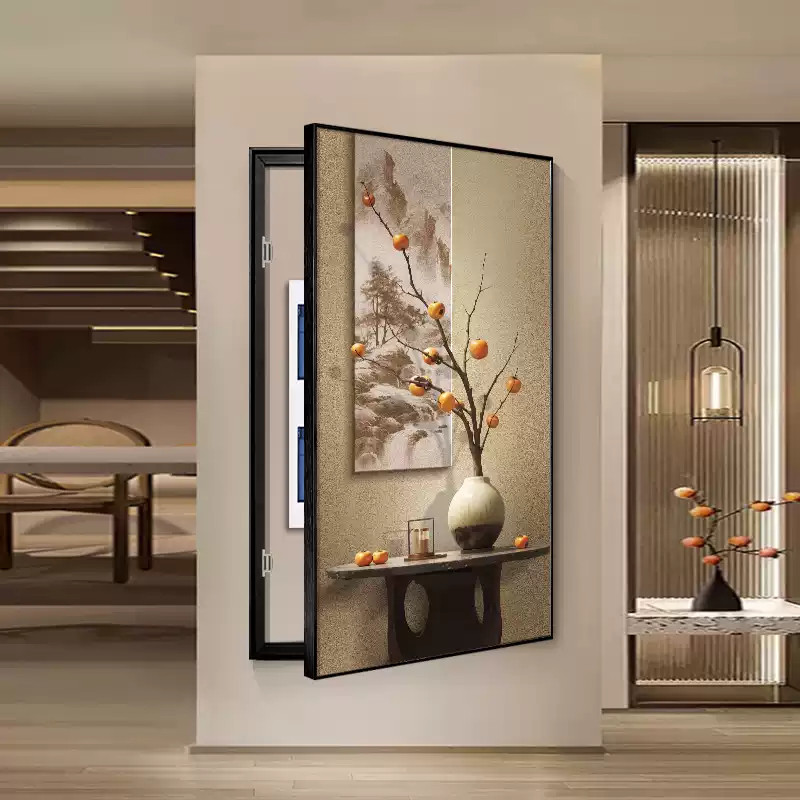 万事如意大尺寸电表箱装饰画竖版空气开关电闸盒挂画网络玄关壁画