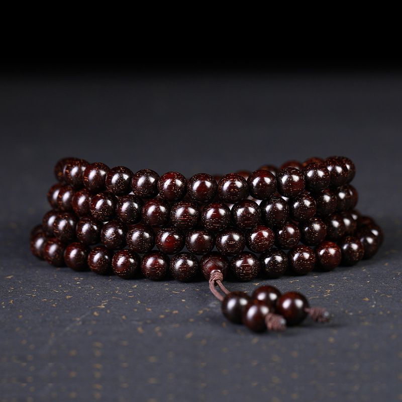 文玩印度老料小叶紫檀木108颗珠手链项链高密度高油性念珠手串