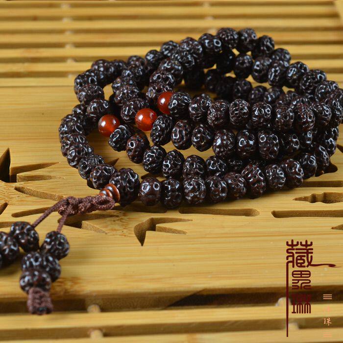 黑色大如意天意子菩提子108颗12mm念珠珠手串手链念珠项链文玩