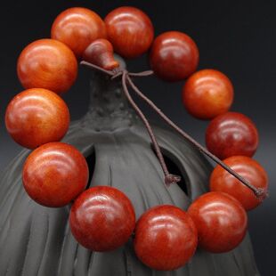 天然 印尼帝王木血龙木珠手串全透光20mm念珠文玩饰品天然手珠