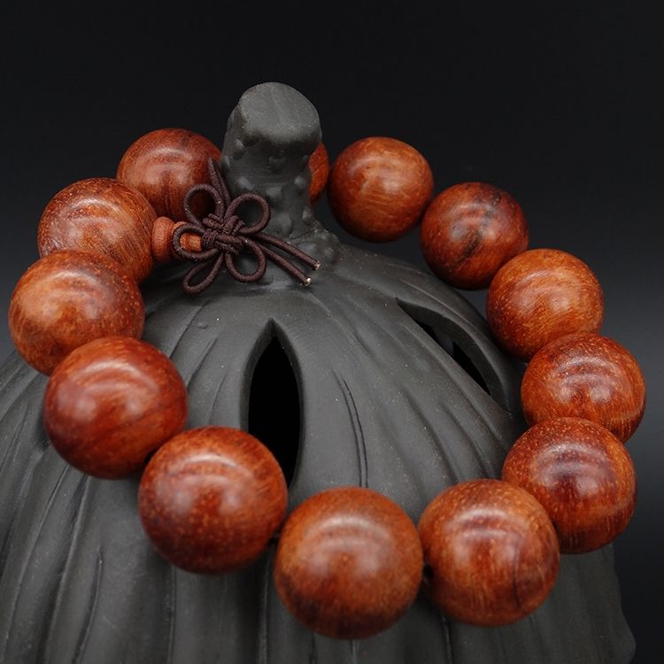 天然巴西猫眼紫檀 20mm红花梨珠 小叶红檀木男女情侣款手串天然